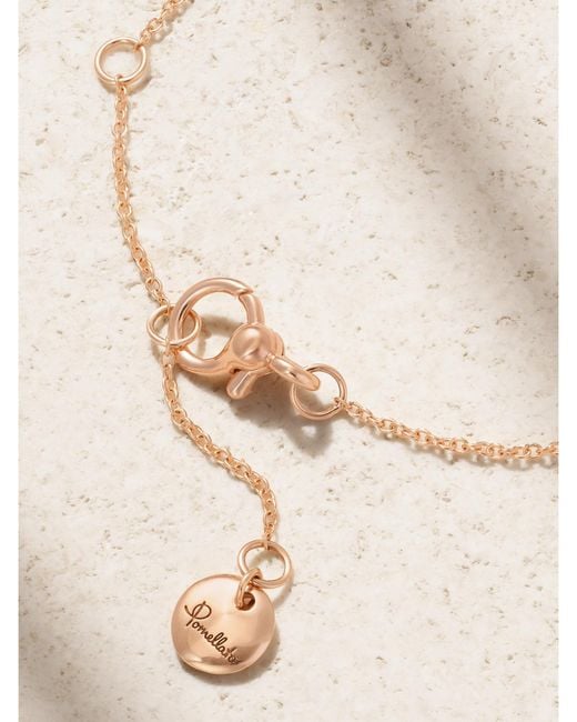 Pomellato Natural Nudo 18-Karat Rose And, Quartz And Diamond Necklace