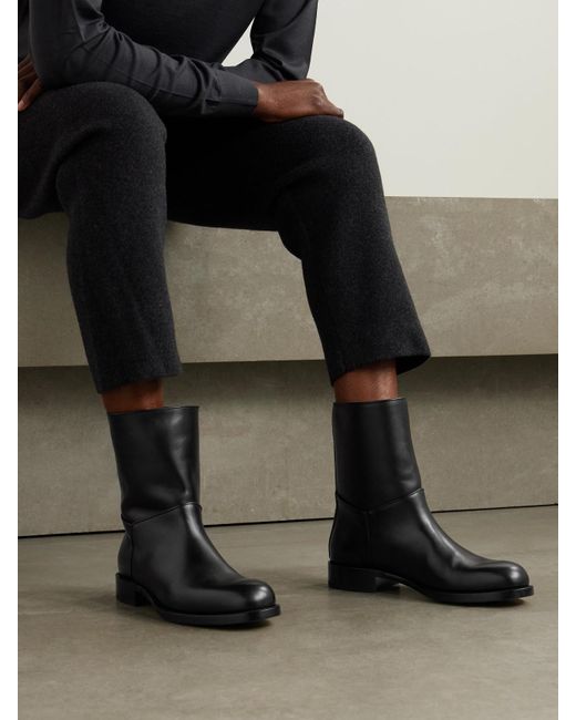 Bottines En Cuir Nobilis The Row en coloris Black