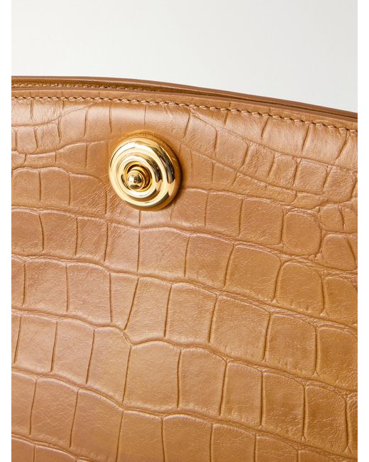 Liffner Natural Pushlock Croc-Effect Leather Clutch