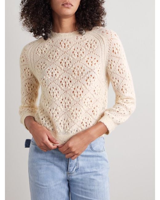 Doen Natural Emiliana Pointelle-Knit Alpaca-Blend Sweater