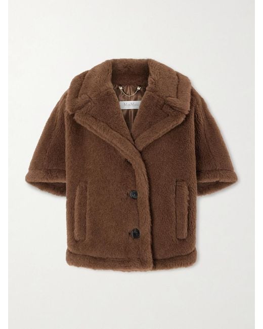 Max Mara Brown Jacke Aus Einer Mischung Aus Alpakawolle, Kaschmir Und Seide