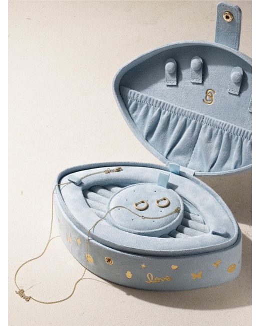 Sydney Evan Blue 14-Karat, Diamond And Velvet Jewelry Set