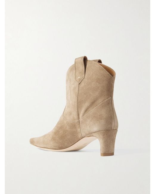 Staud Natural Western Wally Suede Ankle Boots