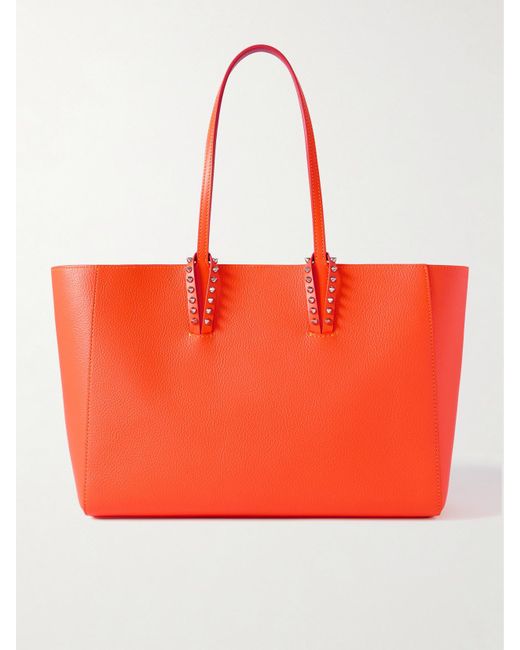 Christian Louboutin Cabata Small Spiked Textured-Leather Tote