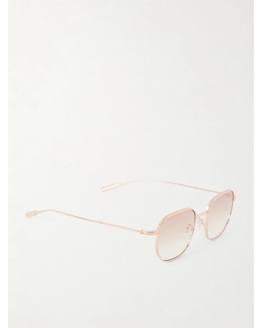Barton Perreira Natural Revere Square-Frame-Tone Titanium Sunglasses