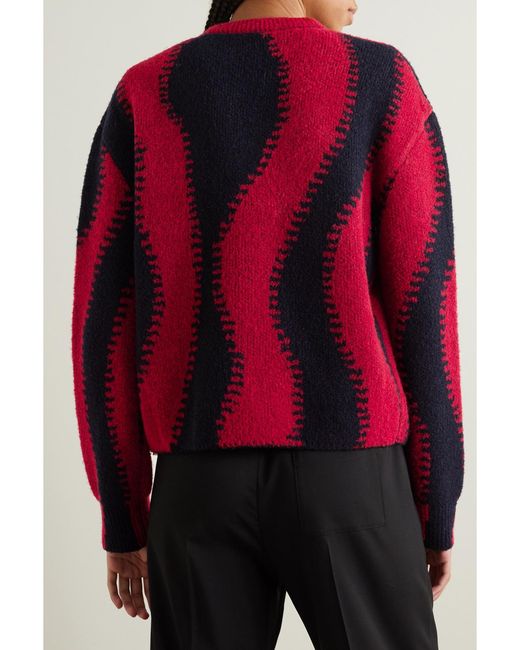 Loewe Red Colorblocked Wool-blend Sweater