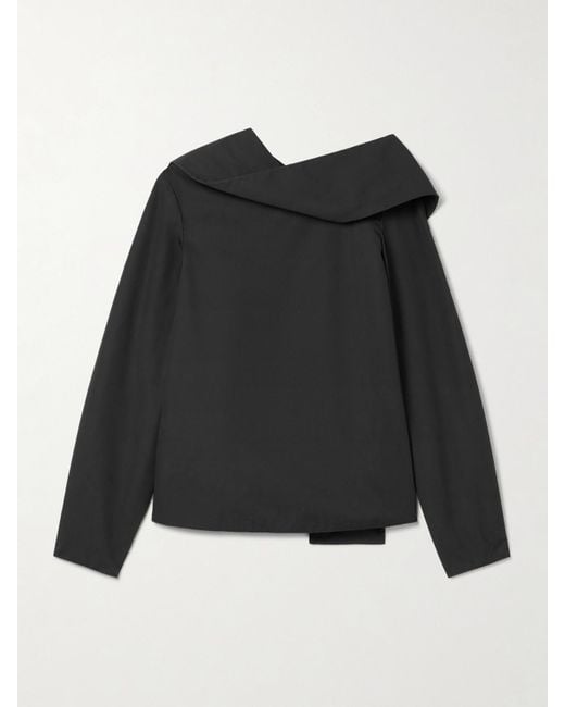 Blouse En Popeline De Coton À Drapé The Quinn Brandon Maxwell en coloris Black