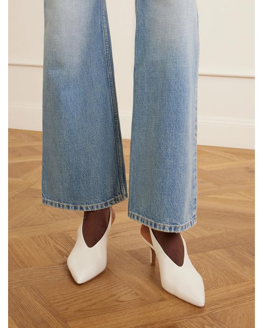 Chloé Natural Suzie Leather Slingback Pumps