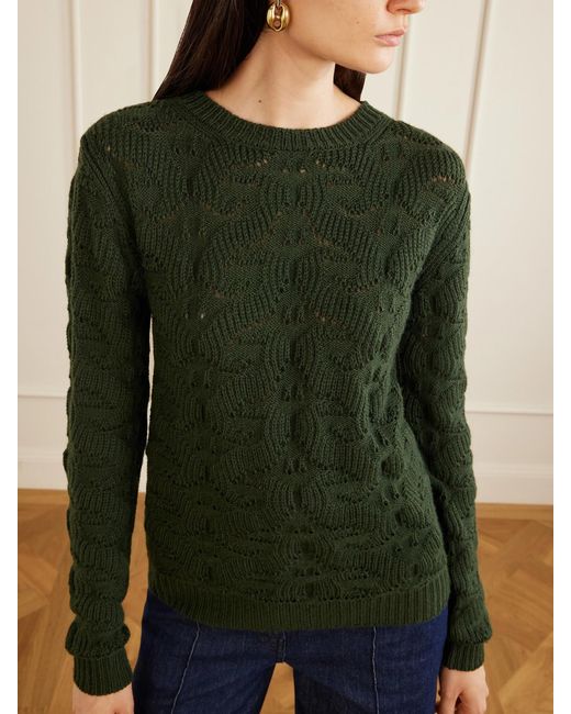 Etro Green Wool-Blend Sweater
