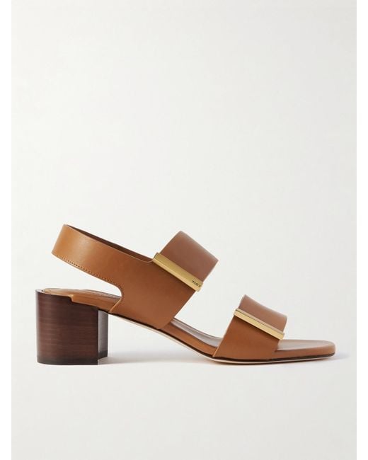 Tod's Brown Leather Slingback Sandals