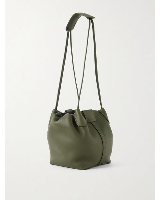 Loro Piana Green Bale Softy Leather Shoulder Bag