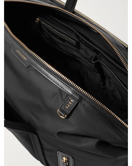 Anya Hindmarch Black Inflight Leather-Trimmed Econyl Weekend Bag