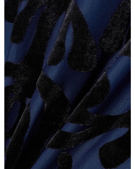 Sea Blue Alis Devoré-Velvet Top