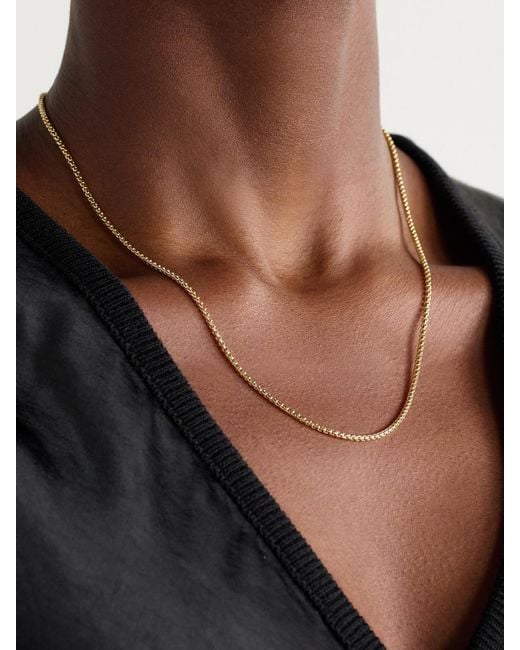David Yurman Natural Hollow Box Chain 18-Karat Necklace