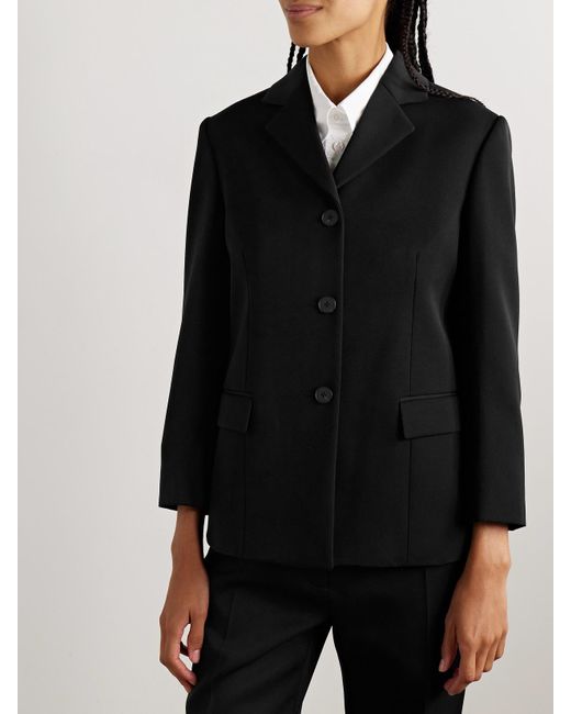 The Row Black Eudora Wool-Gabardine Blazer