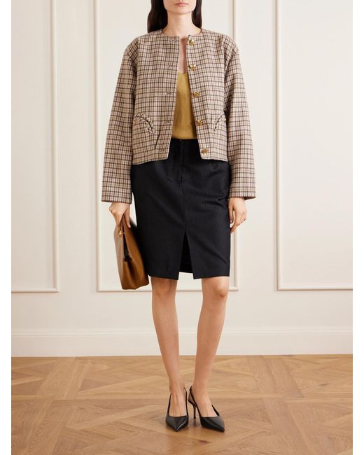 Blazé Milano Natural Altai Checked Wool And Cashmere-Blend Jacket