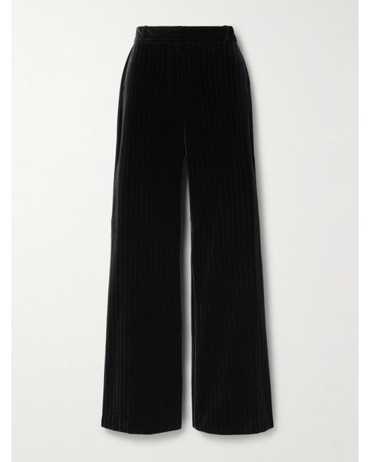 Pantalon Large En Velours De Coton À Fines Rayures Effy Nili Lotan en coloris Black