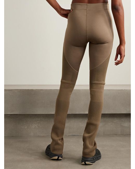 Adidas By Stella McCartney Natural Leggings Aus Recyceltem Stretch-Material Und Rippstrick
