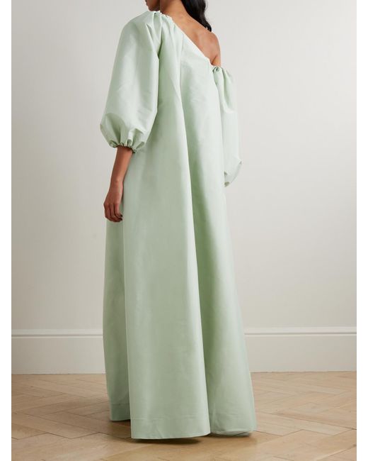 BERNADETTE Green Nathalie Off-The-Shoulder Taffeta Gown