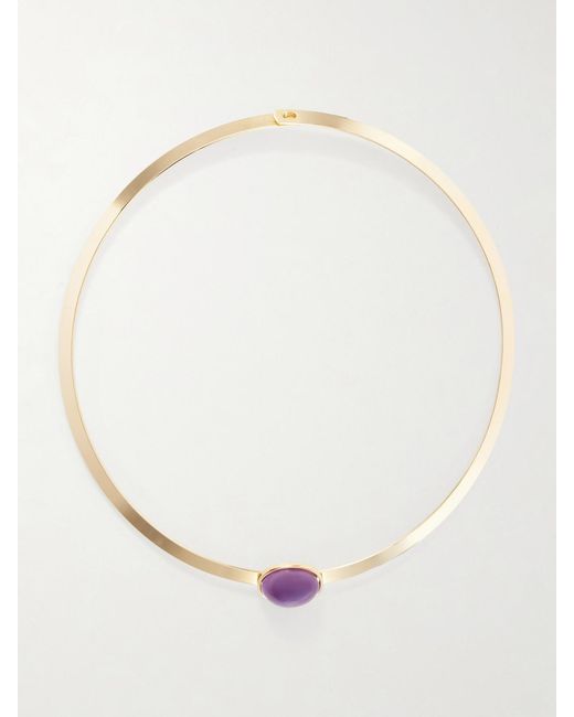 Jennifer Behr White Elaine-Plated Amethyst Necklace