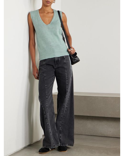 Maison Margiela Blue Pullunder Aus Gestricktem Hanf