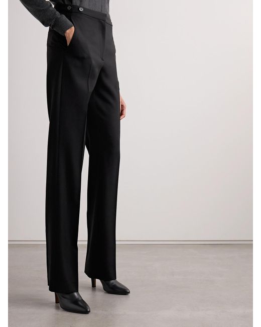 The Row Black Jesse Hose Mit Geradem Bein Aus Einer Woll-Seidenmischung