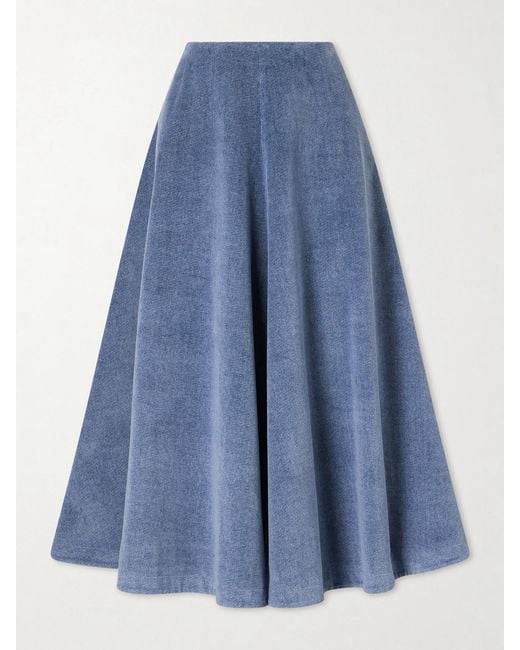 Altuzarra Blue Varda Paneled Denim Midi Skirt