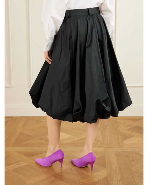 Balenciaga Black Pleated Satin Shorts
