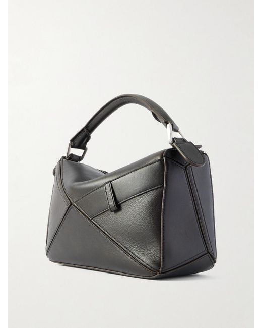 Loewe Black Puzzle Panta Small Textured-Leather Shoulder Bag