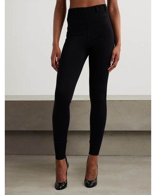 Alaïa Black Stretch-Knit Leggings