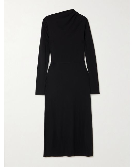 Robe Midi En Jersey Stretch À Fronces Totême  en coloris Black