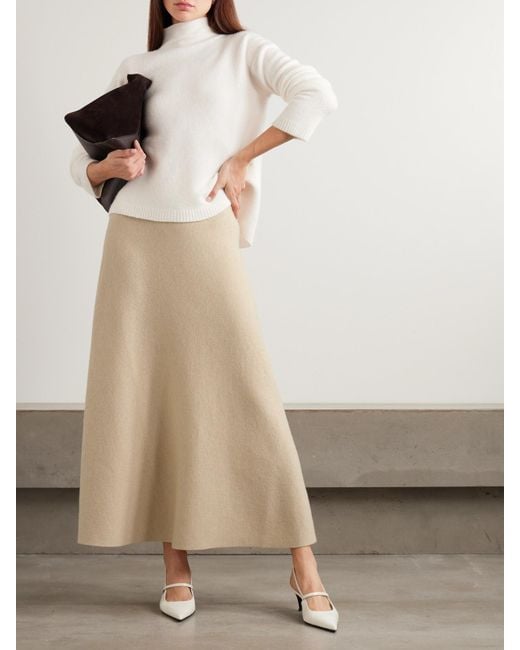Max Mara Natural Giberna Maxirock Aus Einer Woll-Kaschmirmischung