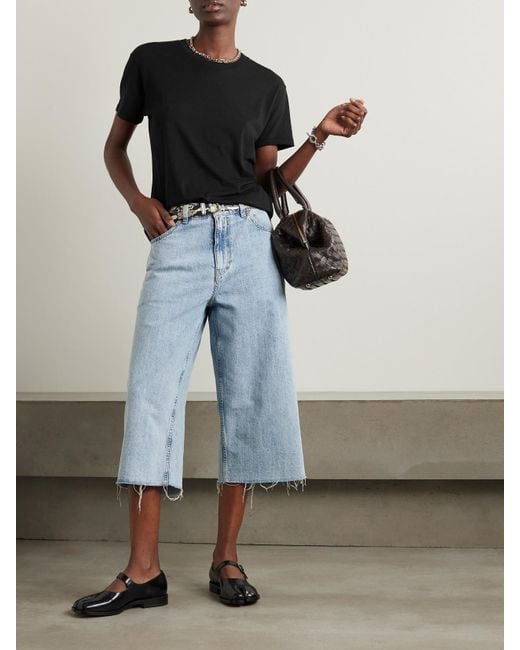 ÉTERNE Black Boyfriend Cotton And Modal-Blend Jersey T-Shirt