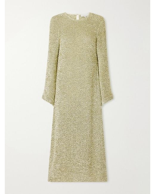 LIBEROWE Green Wren Lurex Chenille Maxi Dress