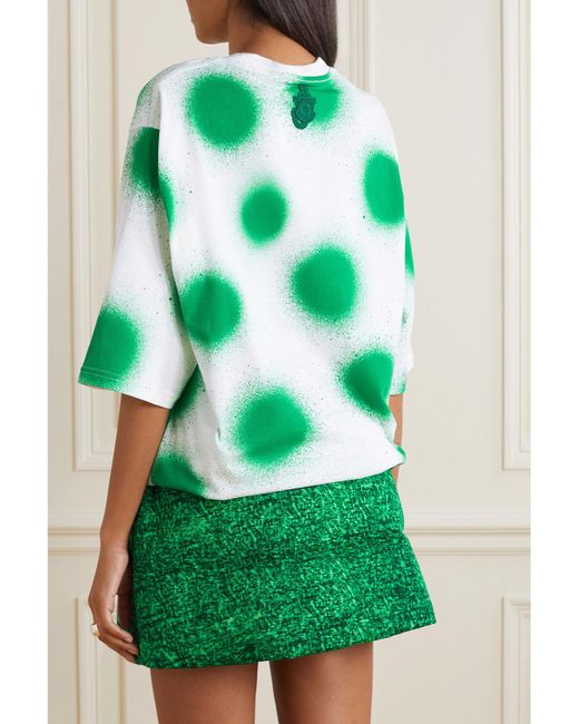Moncler Genius Green Jw Anderson Oversized Printed Cotton-Jersey T-Shirt