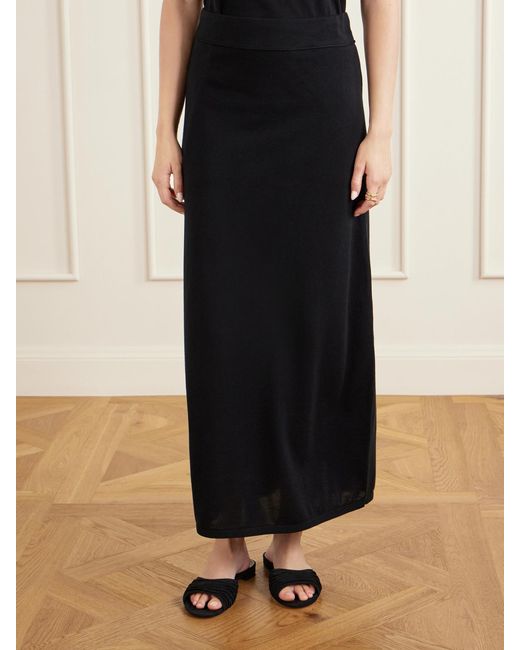 Totême  Black Lyocell And Cashmere-Blend Knitted Maxi Skirt