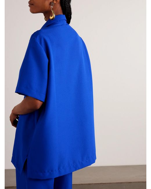 Tolu Coker Blue Oversized Crepe Shirt