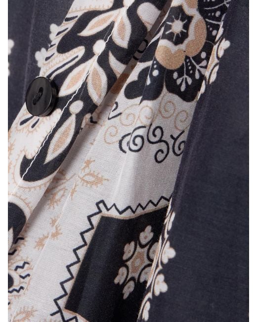 Alix Of Bohemia Gray Artemis Bronco Ruffled Bandana-Print Cotton And Silk-Blend Shirt