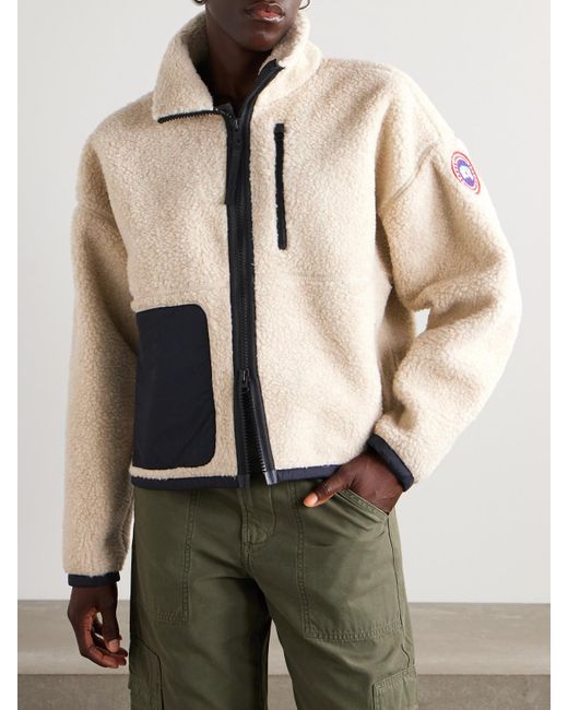 Canada Goose Natural Simcoe Shell-Trimmed Wool-Blend Fleece Jacket