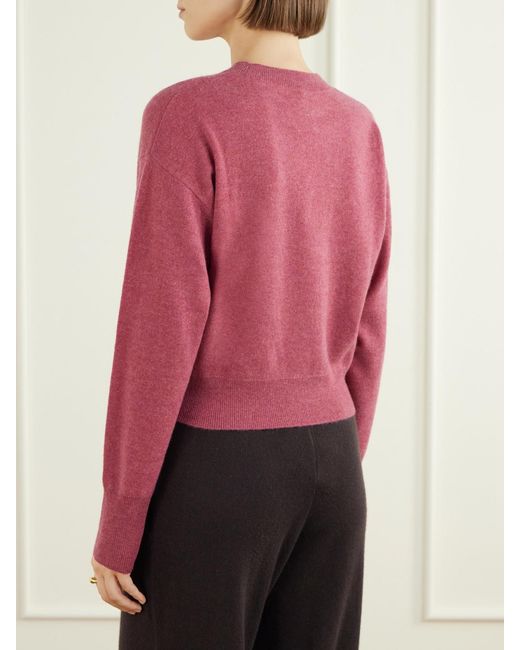 LeKasha Red Menorca Cropped Cashmere Sweater