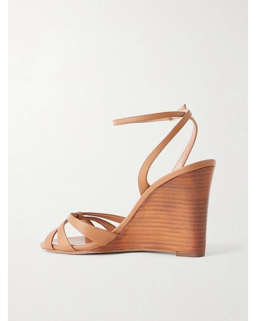 Aquazzura Brown Tati 85 Leather Sandals