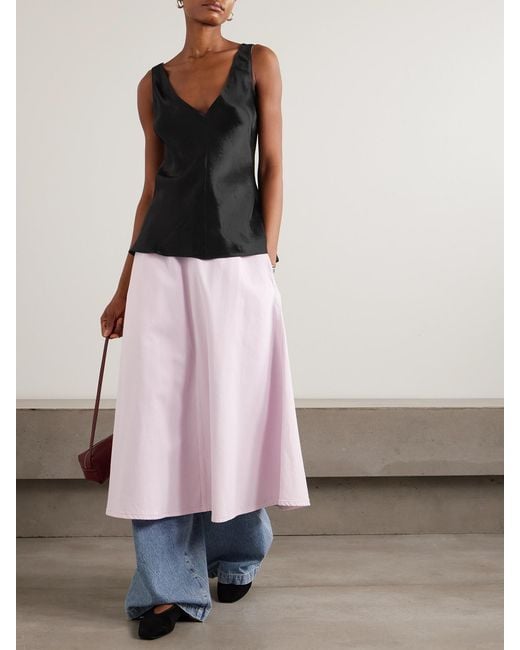 Agolde Black Maria Mcmanus Paneled Organic Cotton Camisole