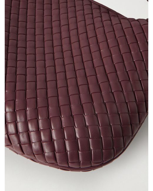 Bottega Veneta Purple Veneta Medium Intrecciato Leather Shoulder Bag