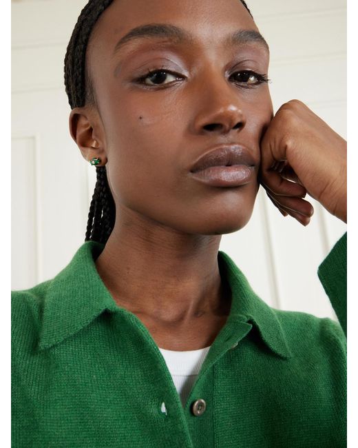 Sydney Evan Natural 14-Karat, Malachite And Diamond Earrings