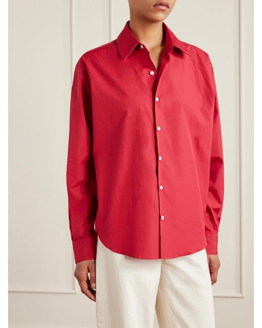 Comme Si Pink Cotton-Poplin Shirt