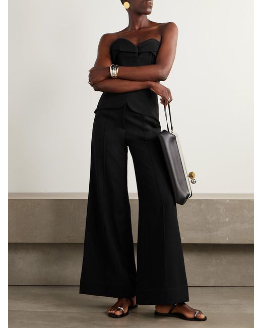 ANDRES OTALORA Black Latidos Twill Wide-Leg Pants