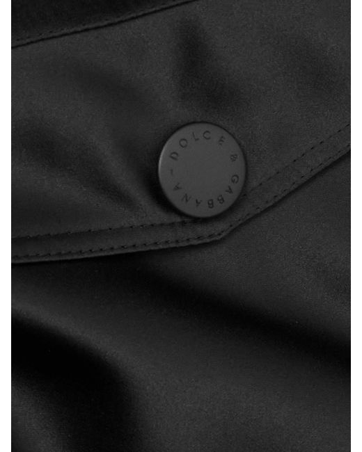 Dolce & Gabbana Black Debossed Shell Bomber Jacket
