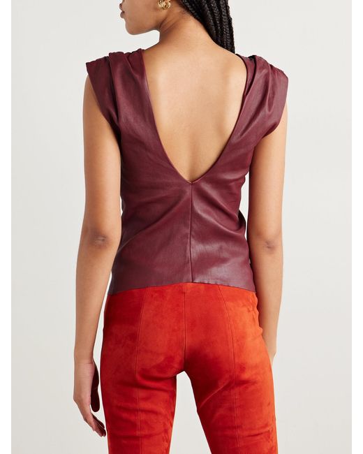 Stouls Dolores Gathered Leather Top