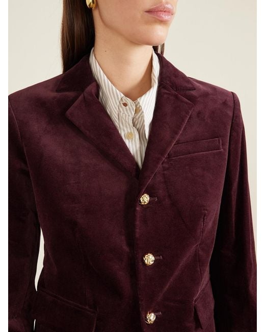 FRAME Purple City Darted Velvet Blazer