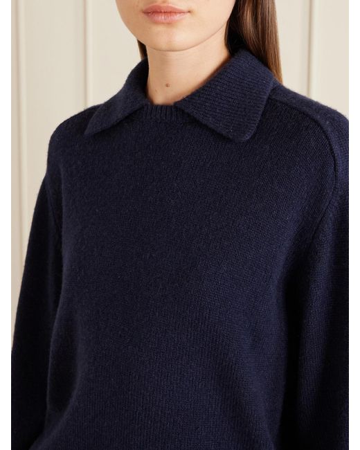Khaite Blue Jackson Wool And Cashmere Sweater